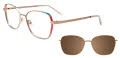 Takumi TK1213 Magnetic Clip-on Lens LT Brown & GRA Eyerim/ LT Brown (010) Eyeglasses - Color Image