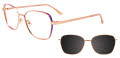 Takumi TK1213 Magnetic Clip-on Lens Pink Gold & GRA Eyerim/Pink Gold (015) Eyeglasses - Color Image