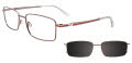 Takumi TK1214 Magnetic Clip-on Lens Steel & Red (020) Eyeglasses - Color Image