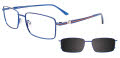 Takumi TK1214 Magnetic Clip-on Lens Blue & LT Brown (050) Eyeglasses - Color Image
