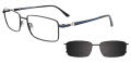 Takumi TK1214 Magnetic Clip-on Lens Black  & Blue (090) Eyeglasses - Color Image