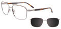 Takumi TK1215 with Magnetic Clip On Lens Steel & Brown Tortoise (20) Eyeglasses - Color Image