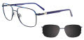 Takumi TK1215 with Magnetic Clip On Lens Blue (50) Eyeglasses - Color Image