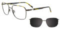 Takumi TK1215 with Magnetic Clip On Lens Khaki & Khaki Tortoise (90) Eyeglasses - Color Image