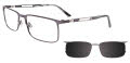 Takumi TK1216  With Magnetic Clip-On Lens Dark Grey (020) Eyeglasses - Color Image