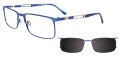 Takumi TK1216  With Magnetic Clip-On Lens Blue (050) Eyeglasses - Color Image
