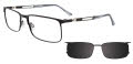 Takumi TK1216  With Magnetic Clip-On Lens Black & Blue (090) Eyeglasses - Color Image