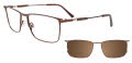 Takumi TK1217 Magnetic Clip-on Lens Dark Steel and Brown (010) Eyeglasses - Color Image