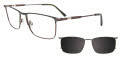 Takumi TK1217 Magnetic Clip-on Lens Green and Dark Steel (060) Eyeglasses - Color Image