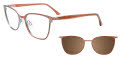 Takumi TK1218 With Magnetic Clip-On Lens Brown & Light Blue (010) Eyeglasses - Color Image