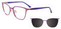 Takumi TK1218 With Magnetic Clip-On Lens Purple & Light Pink/Purple (080) Eyeglasses - Color Image