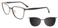 Takumi TK1218 With Magnetic Clip-On Lens Black & Gold / Black (090) Eyeglasses - Color Image