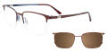 Takumi TK1219 With Magnetic Clip-On Lens Brown & Blue (010) Eyeglasses - Color Image