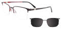 Takumi TK1219 With Magnetic Clip-On Lens Black (090) Eyeglasses - Color Image