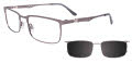 Takumi TK1220 with Magnetic Clip On Lens Satin Steel (020) Eyeglasses - Color Image