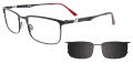 Takumi TK1220 with Magnetic Clip On Lens Satin Black (90) Eyeglasses - Color Image