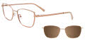 Takumi TK1222 with Magnetic Clip On Lens Pink Gold & Beige (10) Eyeglasses - Color Image