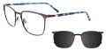 Takumi TK1224 With Magnetic Clip-On Lens Black & Blue Tortoise (050) Eyeglasses - Color Image