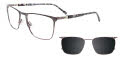 Takumi TK1225 With Magnetic Clip On Lens Tortoise Grey (20) Eyeglasses - Color Image
