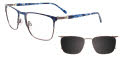 Takumi TK1225 With Magnetic Clip On Lens Tortoise Blue (50) Eyeglasses - Color Image