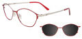 Takumi TK1226 With Magnetic Clip On Lens Red & Steel (030) Eyeglasses - Color Image