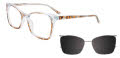 Takumi TK1230 With Magnetic Clip On Lens Transparent & Brown (10) Eyeglasses - Color Image