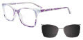 Takumi TK1230 With Magnetic Clip On Lens Transparent & Purple (080) Eyeglasses - Color Image