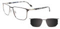 Takumi TK1232 With Magnetic Clip On Lens Satin Grey (20) Eyeglasses - Color Image