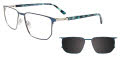 Takumi TK1232 With Magnetic Clip On Lens Satin Green (60) Eyeglasses - Color Image