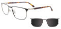 Takumi TK1232 With Magnetic Clip On Lens Satin Black (90) Eyeglasses - Color Image