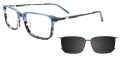 Takumi TK1233 with Magnetic Clip On Lens Crystal Blue (50) Eyeglasses - Color Image