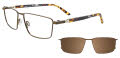 Takumi TK1235 with Magnetic Clip On Lens Khaki (10) Eyeglasses - Color Image