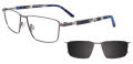 Takumi TK1235 with Magnetic Clip On Lens Black (20) Eyeglasses - Color Image