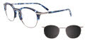 Takumi TK1237 with Magnetic Clip On Lens Blue Tortoise (50) Eyeglasses - Color Image