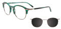 Takumi TK1237 with Magnetic Clip On Lens Green & Steel (60) Eyeglasses - Color Image