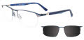 Takumi TK1239 Satin Blue & Steel / Blue & Light Blue (050) Eyeglasses - Color Image