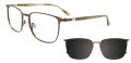 Takumi TK1241 with Magnetic Clip On Lens Khaki (060) Eyeglasses - Color Image