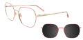 Takumi TK1243 with Magnetic  Clip On Lens Pink Sparkle & Soft Gold (030) Eyeglasses - Color Image