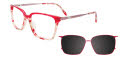 Takumi TK1244 with Magnetic Clip On Lens Red Tortoise & Red Crystal (30) Eyeglasses - Color Image