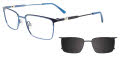 Takumi TK1247 with Magnetic Clip On Lens Blue & Navy (050) Eyeglasses - Color Image