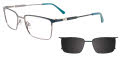 Takumi TK1247 with Magnetic Clip On Lens Steel & Turquoise (060) Eyeglasses - Color Image