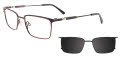 Takumi TK1247 with Magnetic Clip On Lens Burgundy & Black (090) Eyeglasses - Color Image