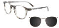 Takumi TK1248 with Magnetic Clip On Lens Transparent Marbled Grey (020) Eyeglasses - Color Image