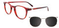 Takumi TK1248 with Magnetic Clip On Lens Transparent Marbled Red (030) Eyeglasses - Color Image