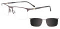 Takumi TK1252 with Magnetic Clip On Lens Satin Steel Grey (20) Eyeglasses - Color Image