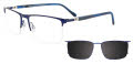 Takumi TK1252 with Magnetic Clip On Lens Satin Blue (50) Eyeglasses - Color Image
