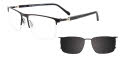 Takumi TK1252 with Magnetic Clip On Lens Satin Black (90) Eyeglasses - Color Image