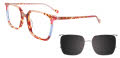 Takumi TK1257 With Magnetic Clip On Lens Brown Tortoise Clip (010) Eyeglasses - Color Image