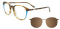 Takumi TK1259 with Magnetic Clip On Lens Marbled Brown (10) Eyeglasses - Color Image
