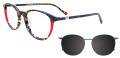 Takumi TK1259 with Magnetic Clip On Lens Multicolor Tortoise & Matt Light Pink (30) Eyeglasses - Color Image